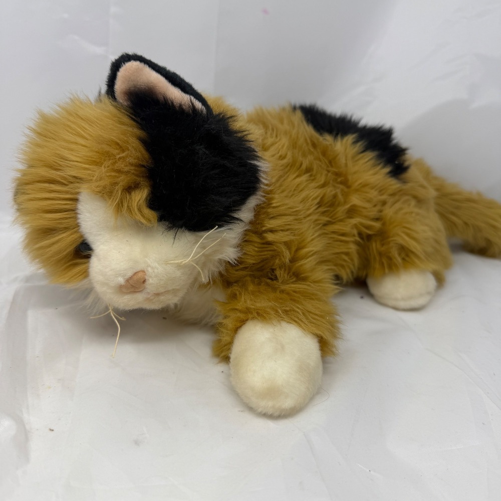 Ty Classic Pounce Calico Cat Plush 2000 Long Hair Shaggy Stuffed Animal Toy